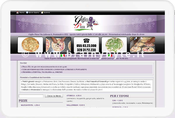 Sito web per pizzeria da asporto a Firenze
