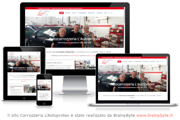 Il sito web di Carrozzeria L'Autoprotex è stato realizzato da www.brainybyte.it